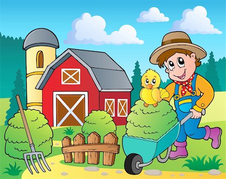 picture of farmland cartoon - Farm theme image 7 - vector illustration. Stock Photo - Budget Royalty-Free & Subscription, Code: 400-06091839