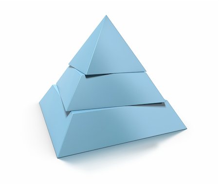 3d pyramid, three levels over white background with glossy reflection and shadow Stock Photo - Budget Royalty-Free & Subscription, Code: 400-06092211
