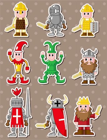 simsearch:400-04912674,k - cartoon medieval people stickers Stock Photo - Budget Royalty-Free & Subscription, Code: 400-06092399