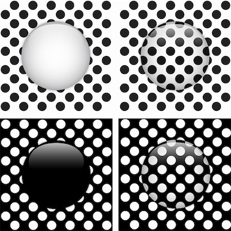 empty glossy icon - Vector - Set of Four Glass Circle Black and White Dots Stock Photo - Budget Royalty-Free & Subscription, Code: 400-06092675
