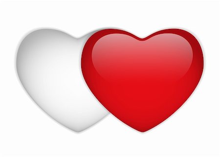 simsearch:400-05897213,k - Vector - Glass Red and White Heart Stock Photo - Budget Royalty-Free & Subscription, Code: 400-06092678