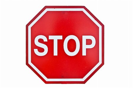 road cutting - stop sign isolated on white Stock Photo - Budget Royalty-Free & Subscription, Code: 400-06093090