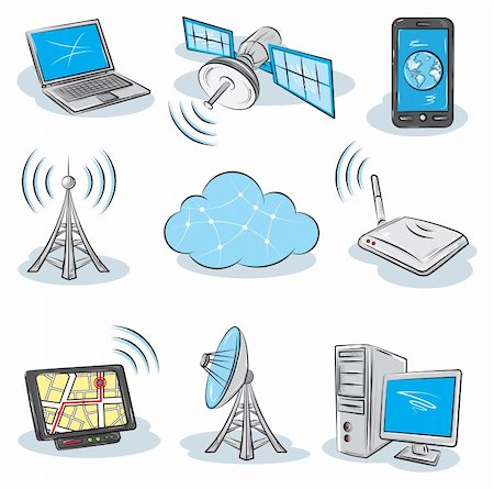 Stock vector illustration Wireless Technology icons Stock Photo - Budget Royalty-Free & Subscription, Code: 400-06093137