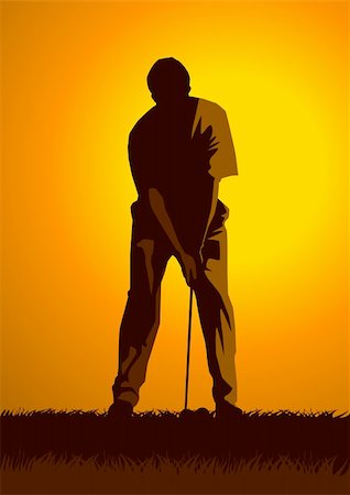 rudall30 - Vector illustration of a golfer silhouette Stock Photo - Budget Royalty-Free & Subscription, Code: 400-06093220