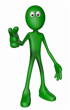 simsearch:400-06073389,k - green guy shows someone with his forefinger - 3d illustration Stock Photo - Budget Royalty-Free & Subscription, Code: 400-06093767