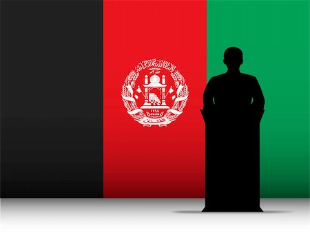 Vector - Afghanistan  Speech Tribune Silhouette with Flag Background Stock Photo - Budget Royalty-Free & Subscription, Code: 400-06093763