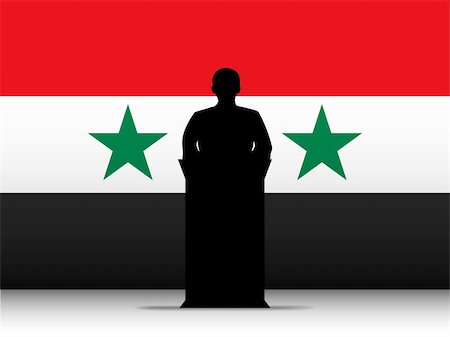 Vector - Syria  Speech Tribune Silhouette with Flag Background Stock Photo - Budget Royalty-Free & Subscription, Code: 400-06093802