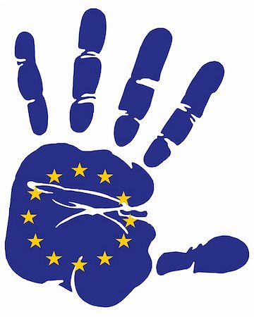 Hand print impression of flag of europeanunion Stock Photo - Budget Royalty-Free & Subscription, Code: 400-06093840