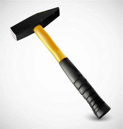 simsearch:400-06560568,k - Photorealistic hammer with black and yellow handle. Vector illustration Photographie de stock - Aubaine LD & Abonnement, Code: 400-06093871