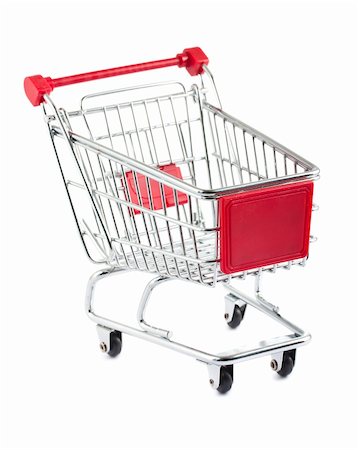 simsearch:400-04321973,k - Shopping trolley isolated on white background Stock Photo - Budget Royalty-Free & Subscription, Code: 400-06104604