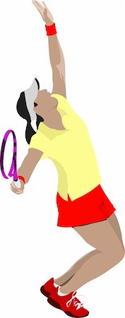 simsearch:400-05277759,k - Tennis player. Colored Vector illustration for designers Stock Photo - Budget Royalty-Free & Subscription, Code: 400-06105381