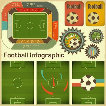 soccer retro designs - Football Infographic Elements for Presentation in Retro Style - Vector illustration Stock Photo - Budget Royalty-Free & Subscription, Code: 400-06105595
