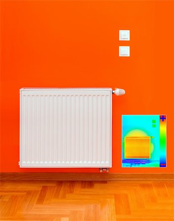 Thermal Image of Radiator Heater with Heat Loss Stock Photo - Budget Royalty-Free & Subscription, Code: 400-06105768