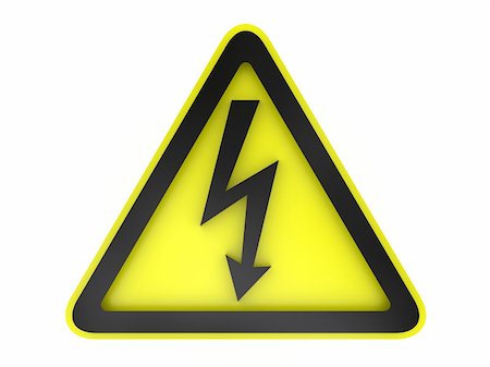 simsearch:400-03993174,k - High voltage warning sign isolated on white background Stock Photo - Budget Royalty-Free & Subscription, Code: 400-06107970