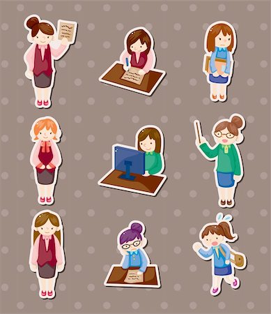 simsearch:400-04337140,k - office woman stickers Stock Photo - Budget Royalty-Free & Subscription, Code: 400-06108370