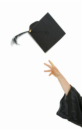 simsearch:400-06688304,k - Female hand throwing up graduation cap Photographie de stock - Aubaine LD & Abonnement, Code: 400-06100556