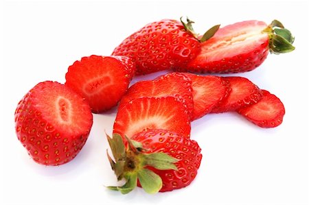 simsearch:400-05370991,k - Slices strawberries isolated on white background. Stock Photo - Budget Royalty-Free & Subscription, Code: 400-06100562