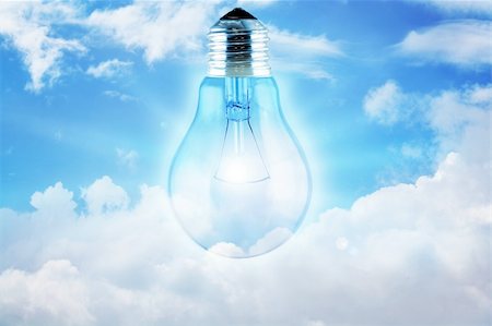simsearch:400-04265413,k - Illustration of a bulb on the sky Stock Photo - Budget Royalty-Free & Subscription, Code: 400-06100811