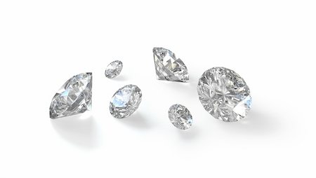 simsearch:694-03783247,k - Few old european cut round diamonds, isolated on white background Stock Photo - Budget Royalty-Free & Subscription, Code: 400-06101086