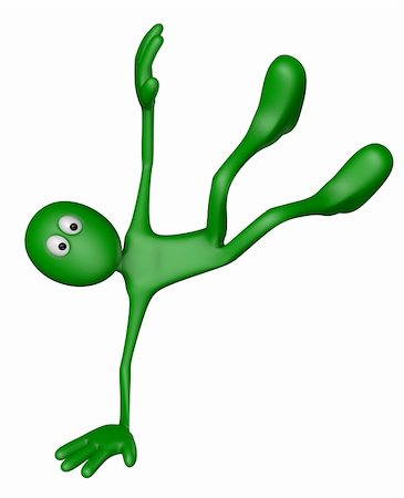 simsearch:400-06073389,k - green  guy is breakdancing - 3d illustration Stock Photo - Budget Royalty-Free & Subscription, Code: 400-06101207