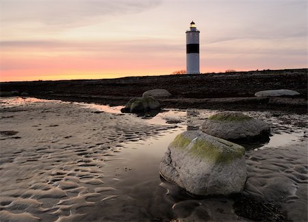 simsearch:400-04272525,k - lighthouse late at night after sunset with rocks in the foreground Stock Photo - Budget Royalty-Free & Subscription, Code: 400-06101271