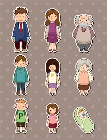 family vector - family stickers Stock Photo - Budget Royalty-Free & Subscription, Code: 400-06101898