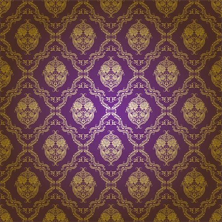simsearch:400-05888512,k - Damask seamless floral pattern. Gold flowers on a purple background. EPS 10 Stock Photo - Budget Royalty-Free & Subscription, Code: 400-06102088