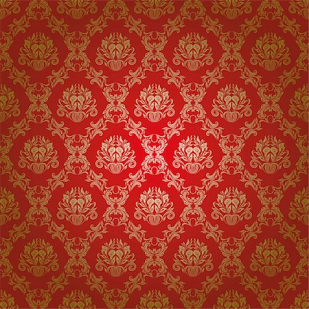 simsearch:400-05879441,k - Damask seamless floral pattern. Flowers on a red background. EPS 10 Stock Photo - Budget Royalty-Free & Subscription, Code: 400-06102090
