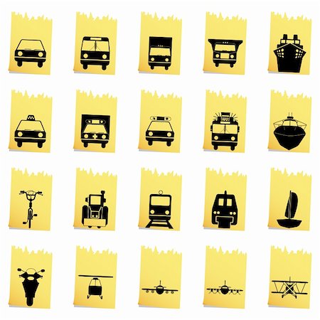 simsearch:400-03968548,k - Transportation set of different vector web icons Stock Photo - Budget Royalty-Free & Subscription, Code: 400-06102294
