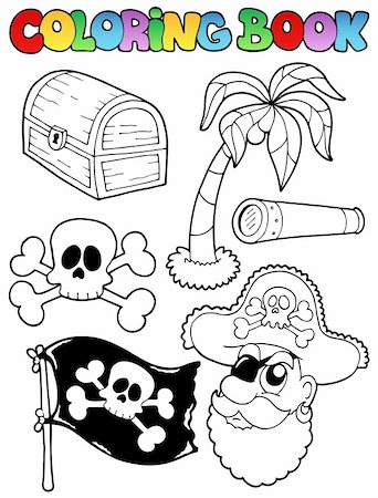 simsearch:400-05880757,k - Coloring book with pirate topic 7 - vector illustration. Stock Photo - Budget Royalty-Free & Subscription, Code: 400-06102538