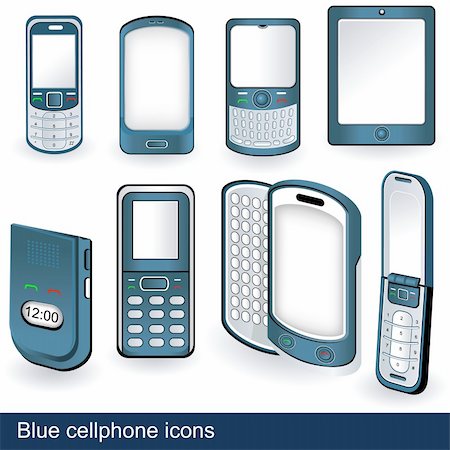 stiven (artist) - Vector collection of 8 different blue cellphone icon illustrations. Stock Photo - Budget Royalty-Free & Subscription, Code: 400-06102634