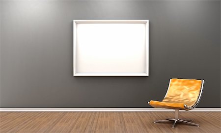 simsearch:400-06091866,k - Illustration of a room with an orange armchair and a picture Stock Photo - Budget Royalty-Free & Subscription, Code: 400-06102809