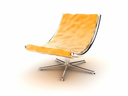 Illustration of an orange armchair on a white background Stock Photo - Budget Royalty-Free & Subscription, Code: 400-06102815