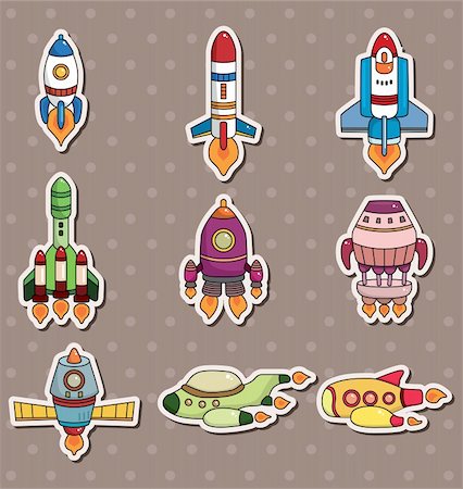 rocket stickers Stock Photo - Budget Royalty-Free & Subscription, Code: 400-06103107