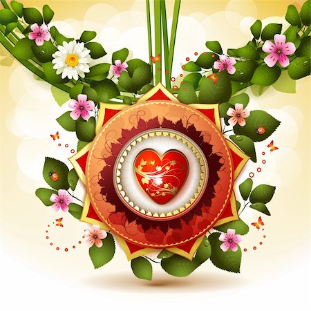 Heart with flowers Stock Photo - Budget Royalty-Free & Subscription, Code: 400-06103266