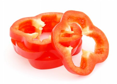 paprika - Slices of red bell pepper isolated on white background Stock Photo - Budget Royalty-Free & Subscription, Code: 400-06103771