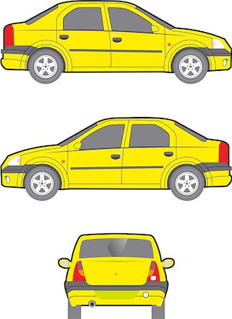 Illustration of popular french/romanian car, perfect for wrap mockups. You can change every element - colour and shape. Stock Photo - Budget Royalty-Free & Subscription, Code: 400-06127770