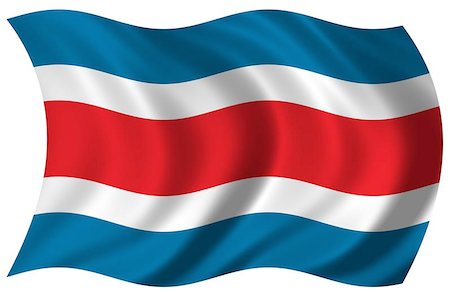 Flag of Costa Rica waving in the wind Stock Photo - Budget Royalty-Free & Subscription, Code: 400-06129185