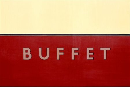 red sign rail - Buffet car sign, severn valley railway, bewdley station, uk Stock Photo - Budget Royalty-Free & Subscription, Code: 400-06129319