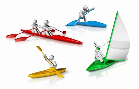 pictures of stick figure people - sports symbols icons series 3 on 9, canoe, kayak, rowing, sailing Stock Photo - Budget Royalty-Free & Subscription, Code: 400-06135613