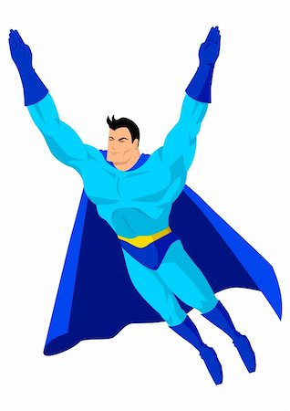 simsearch:400-07318730,k - Stock vector of a superhero flying Stock Photo - Budget Royalty-Free & Subscription, Code: 400-06135855