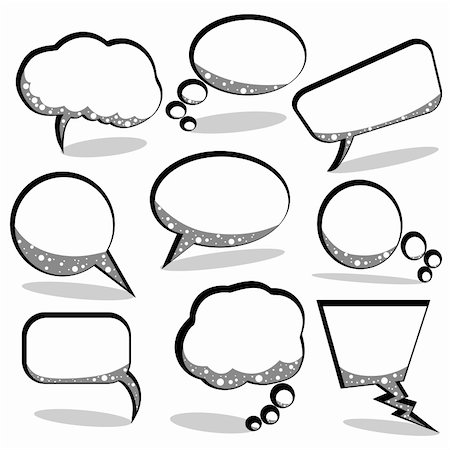 simsearch:400-04320168,k - speech and thought bubbles against white background, abstract vector art illustration Stock Photo - Budget Royalty-Free & Subscription, Code: 400-06136192