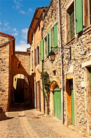 deserted city streets - Deserted Street of the French City of Rochemaure Stock Photo - Budget Royalty-Free & Subscription, Code: 400-06136480