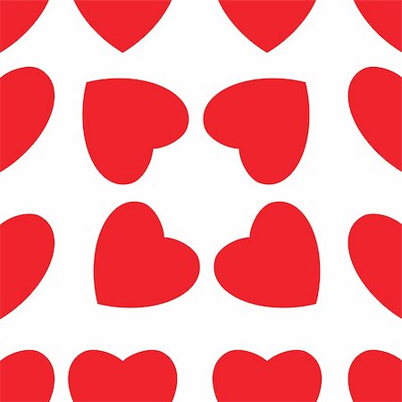 simsearch:400-08034169,k - Seamless texture of red hearts. Illustration on white background Stock Photo - Budget Royalty-Free & Subscription, Code: 400-06136954