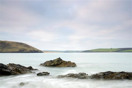 simsearch:400-07091395,k - Cornwall seascape looking from Damer Bay to Padstow in the distance. Foto de stock - Super Valor sin royalties y Suscripción, Código: 400-06137670