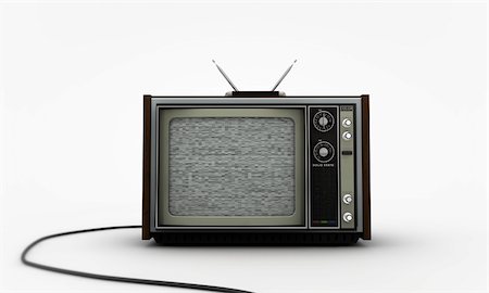 old tv isolated on white background Stock Photo - Budget Royalty-Free & Subscription, Code: 400-06139140