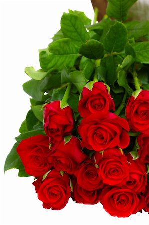 bouquet of red roses isolated on white background Foto de stock - Super Valor sin royalties y Suscripción, Código: 400-06139266