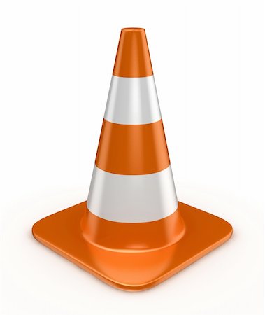 road and stop sign - traffic cone isolated over white Stock Photo - Budget Royalty-Free & Subscription, Code: 400-06139576