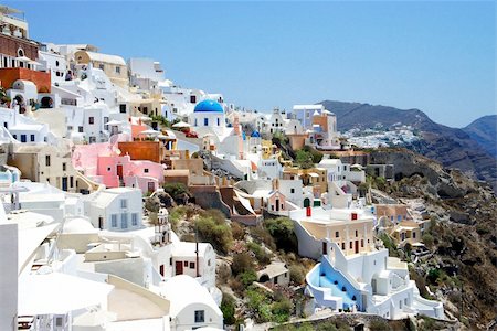 Amazing small white houses of Santorini, summer sunny day Stock Photo - Budget Royalty-Free & Subscription, Code: 400-06139668