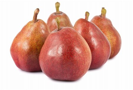 simsearch:400-07096505,k - Five red pears isolated on white background Stock Photo - Budget Royalty-Free & Subscription, Code: 400-06139688